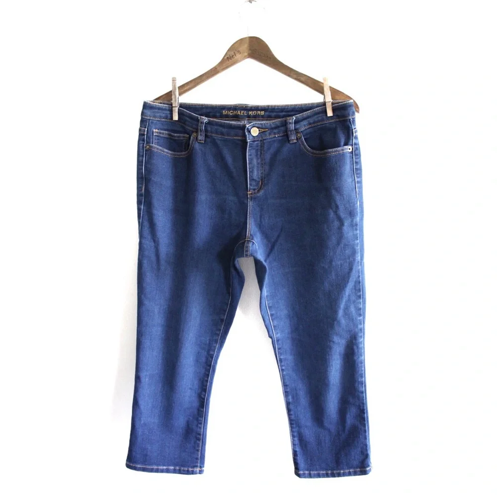 Michael Kors Dark Cropped Jeans 10 30 - Picture 1 of 6